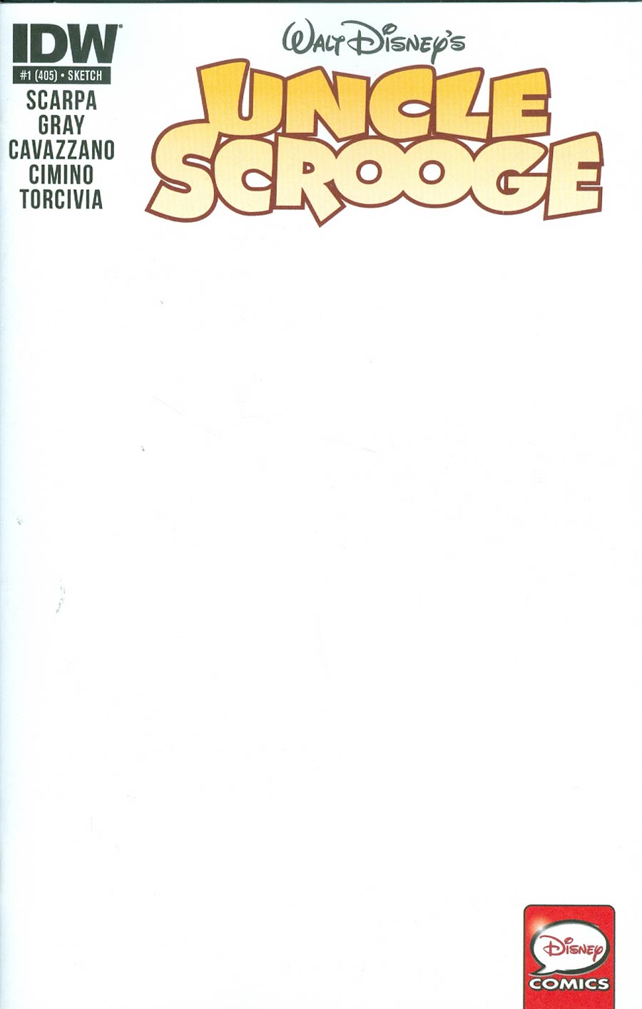 Uncle Scrooge Vol 2 #1 Cover C Variant Blank Cover