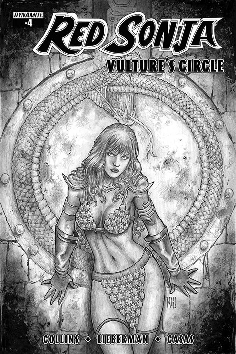 Red Sonja Vultures Circle #4 Cover E Incentive Walter Geovani Black & White Cover