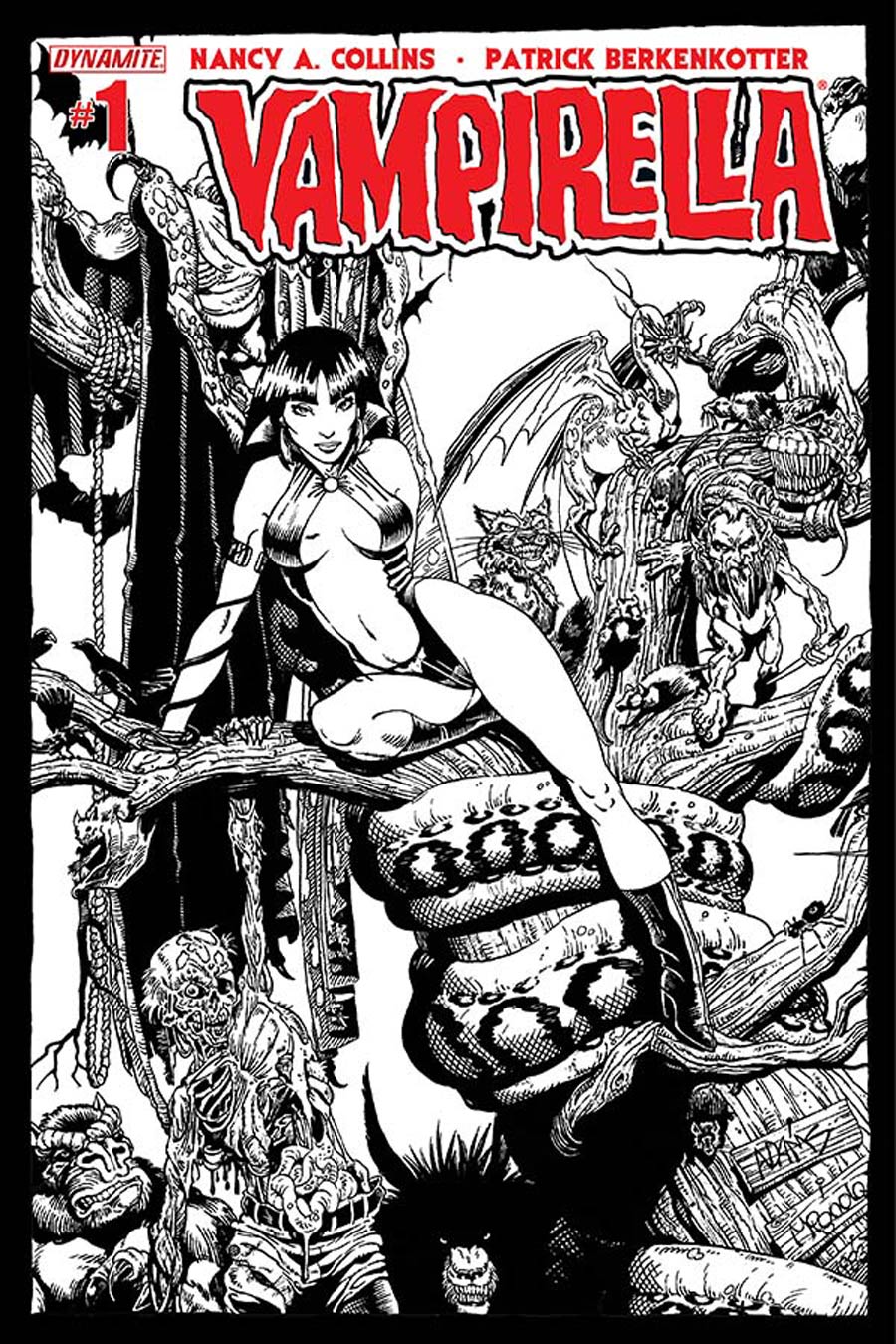 Vampirella Vol 5 #1 Cover W High-End Art Adams Black & White Ultra-Limited Variant Cover (ONLY 25 COPIES IN EXISTENCE!)