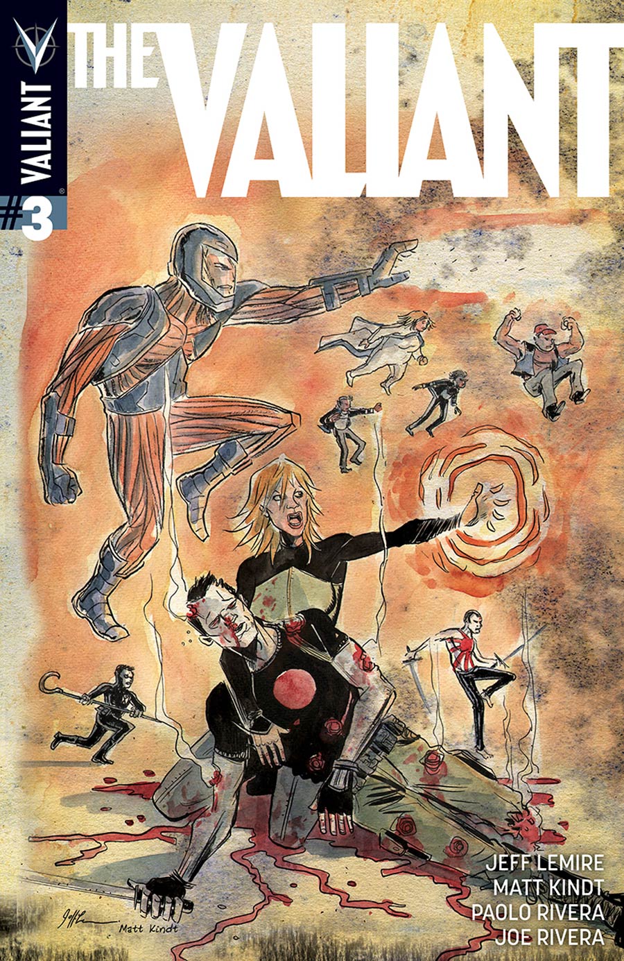 The Valiant #3 Cover B Incentive Jeff Lemire & Matt Kindt Interlocking Variant Cover