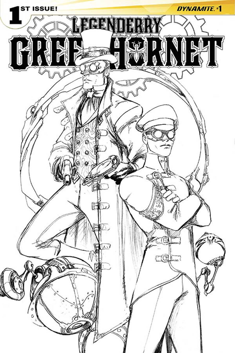 Legenderry Green Hornet #1 Cover E Incentive Joe Benitez Black & White Cover