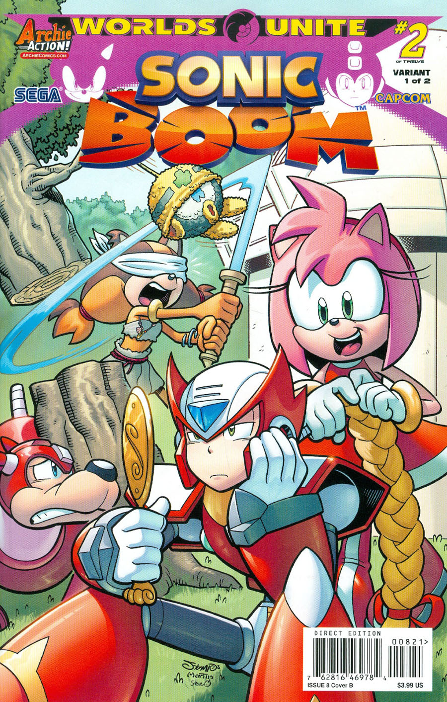 Sonic Boom #8 Cover B Variant Ryan Jampole Happy Fun Time Cover (Worlds Unite Part 2)