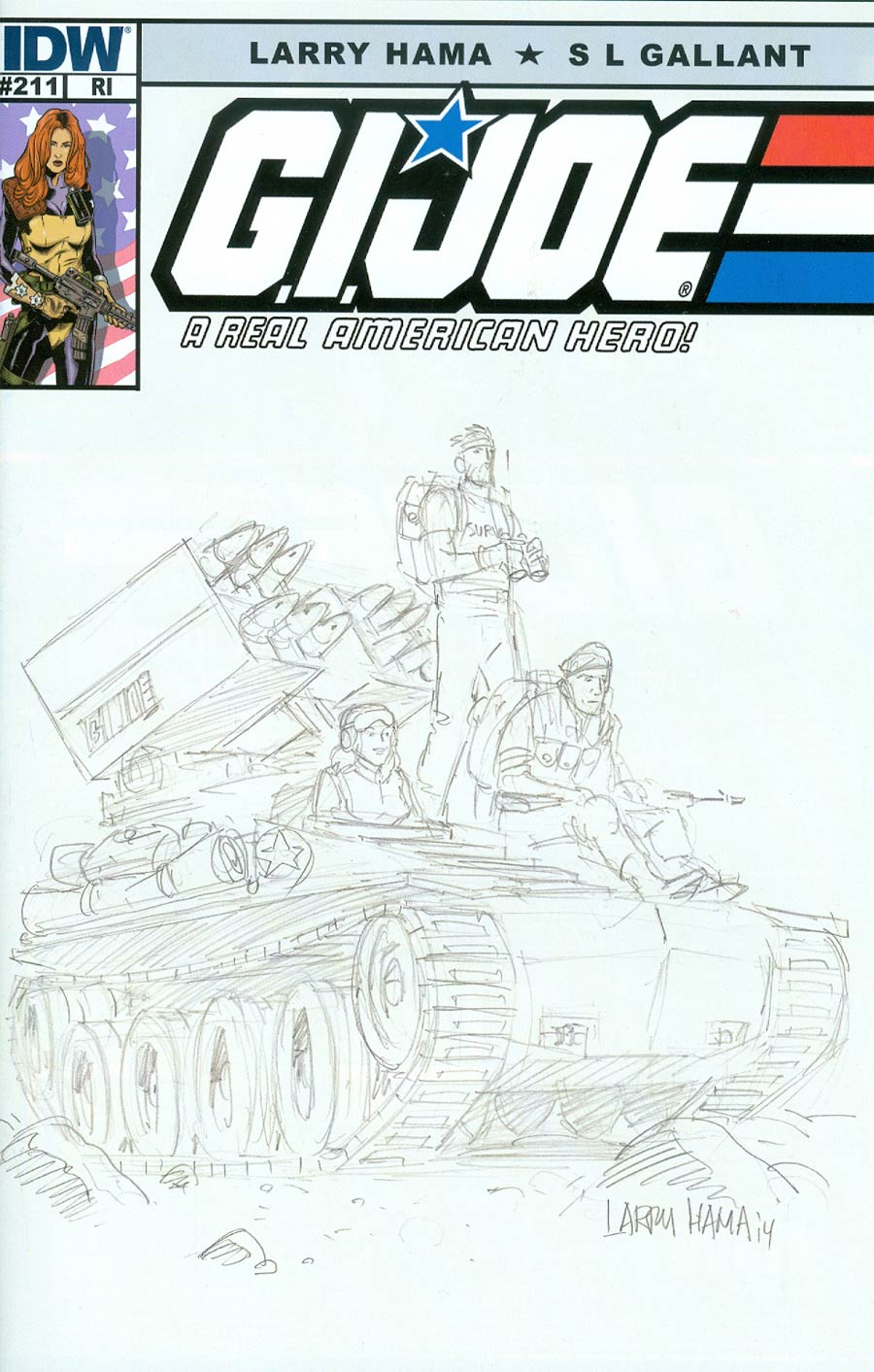 GI Joe A Real American Hero #211 Cover C Incentive Larry Hama Sketch Variant Cover