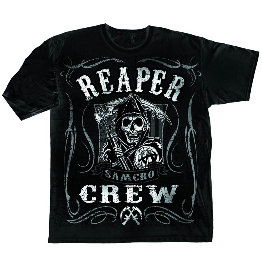 Sons Of Anarchy Reaper Crew Scroll Black T-Shirt Large