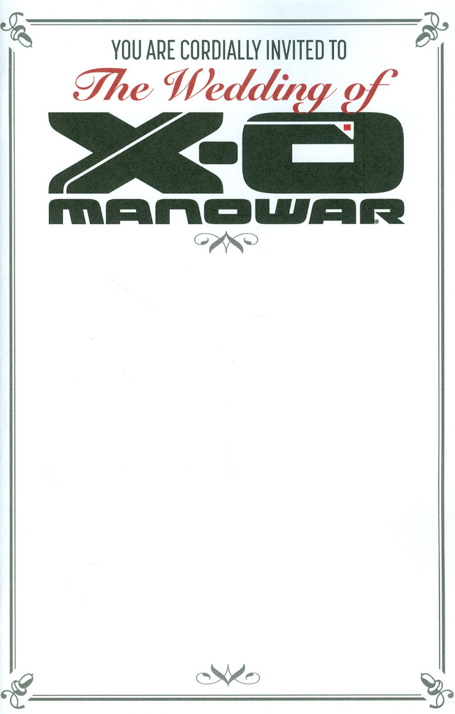 X-O Manowar Vol 3 #38 Cover D Variant Blank Invitation Cover