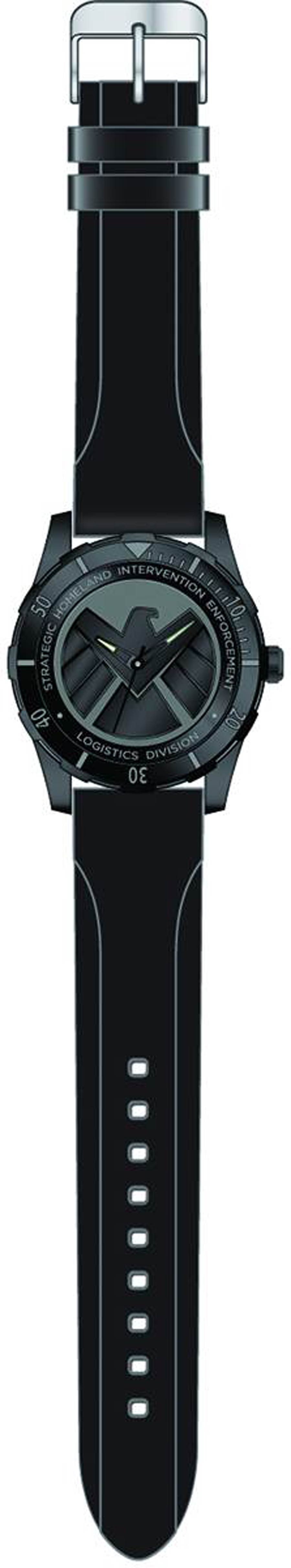 Marvels Agents Of S.H.I.E.L.D. Wristwatch With Rubber Strap - Black