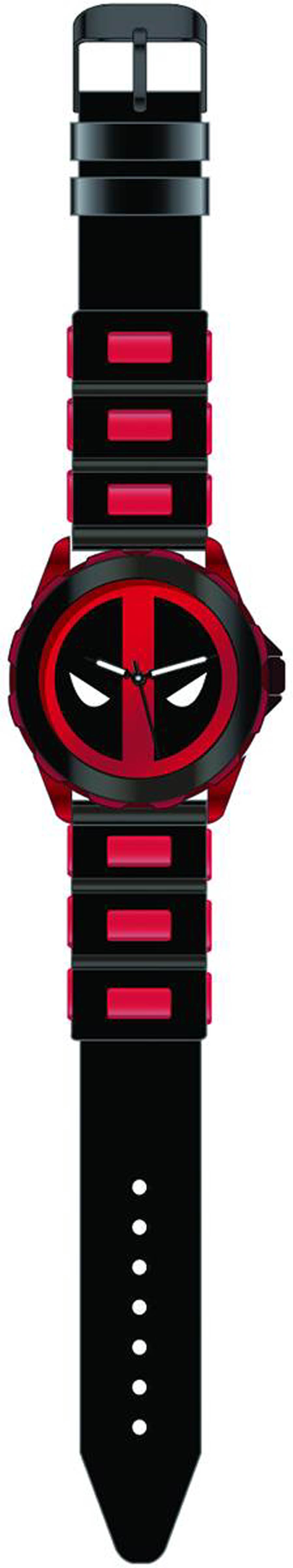 Marvel Deadpool Wristwatch - Black/Red With Rubber Strap