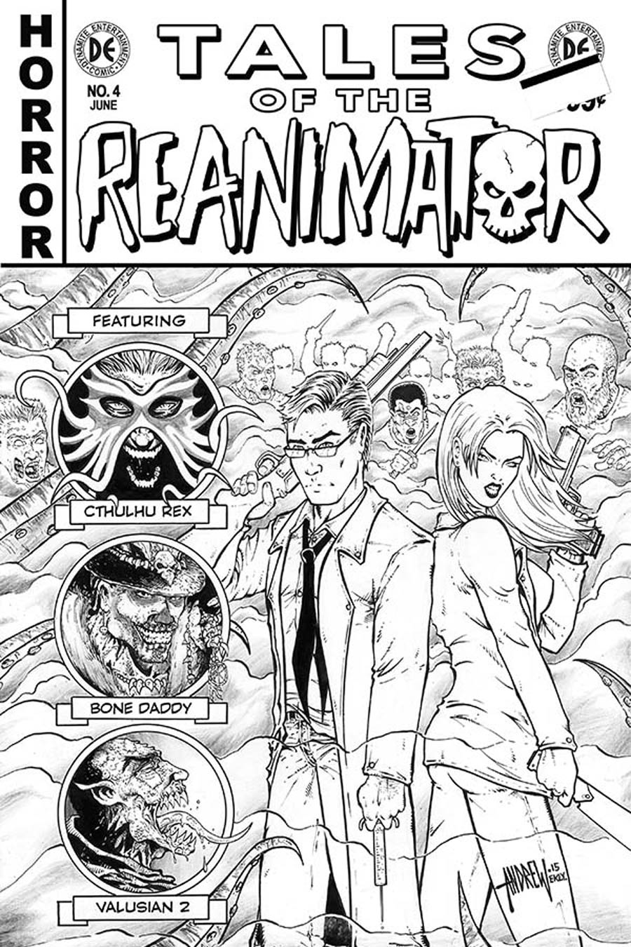 Re-Animator #4 Cover C Incentive Andrew Mangum Black & White Cover