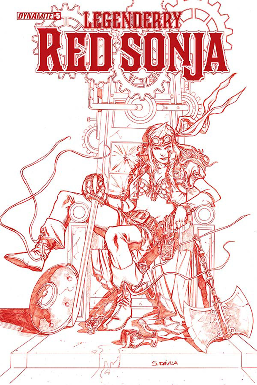 Legenderry Red Sonja #5 Cover D High-End Sergio Fernandez Davila Blood Red Ultra-Limited Variant Cover (ONLY 50 COPIES IN EXISTENCE!)