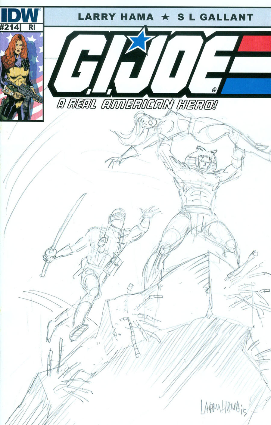 GI Joe A Real American Hero #214 Cover C Incentive Larry Hama Sketch Variant Cover