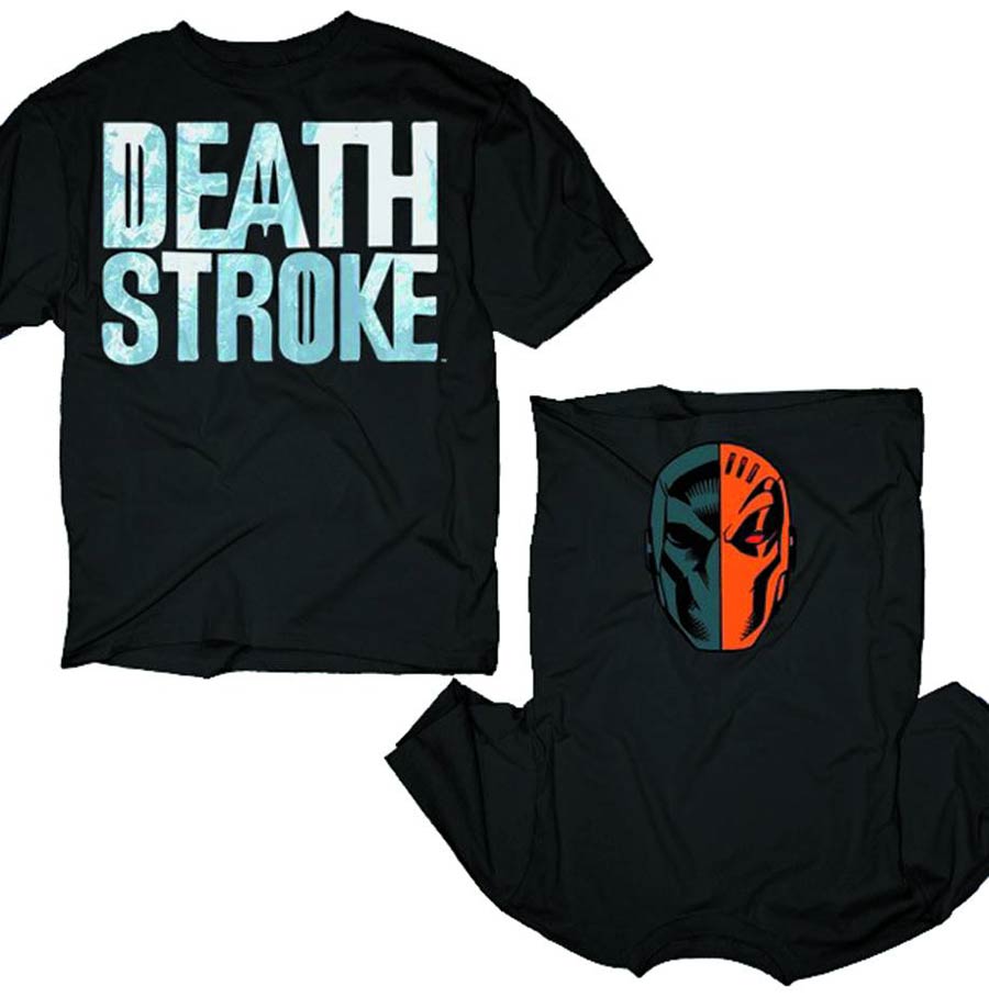 DC Deathstroke Flip Mask Previews Exclusive Black T-Shirt Large