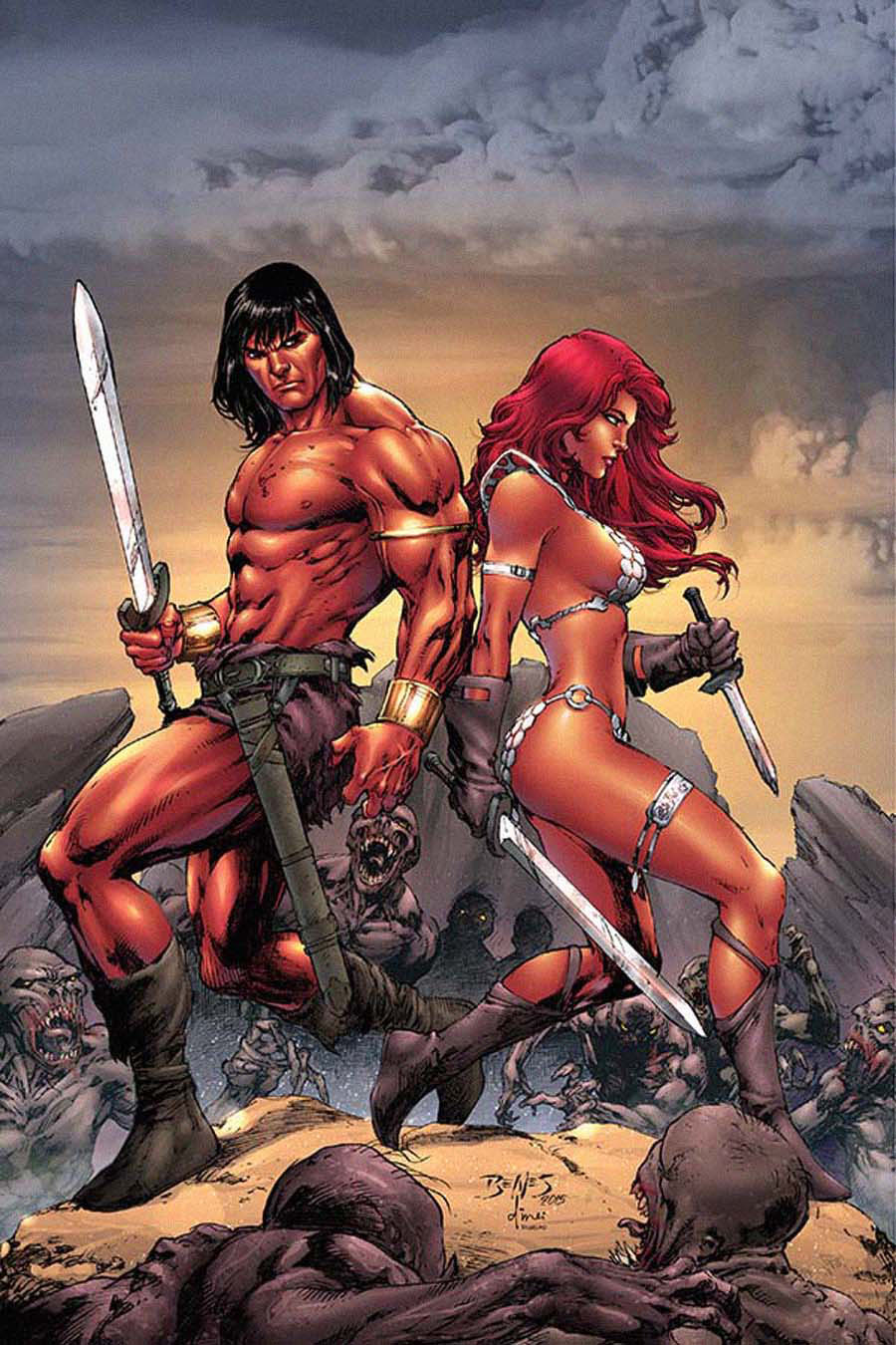 Red Sonja Conan #2 Cover D Rare Ed Benes Virgin Cover