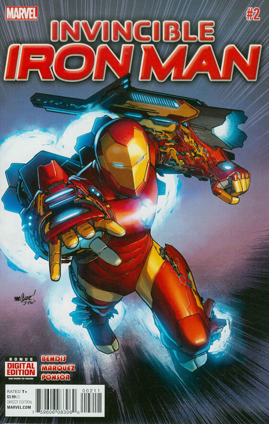 Invincible Iron Man Vol 2 #2 Cover A Regular David Marquez Cover