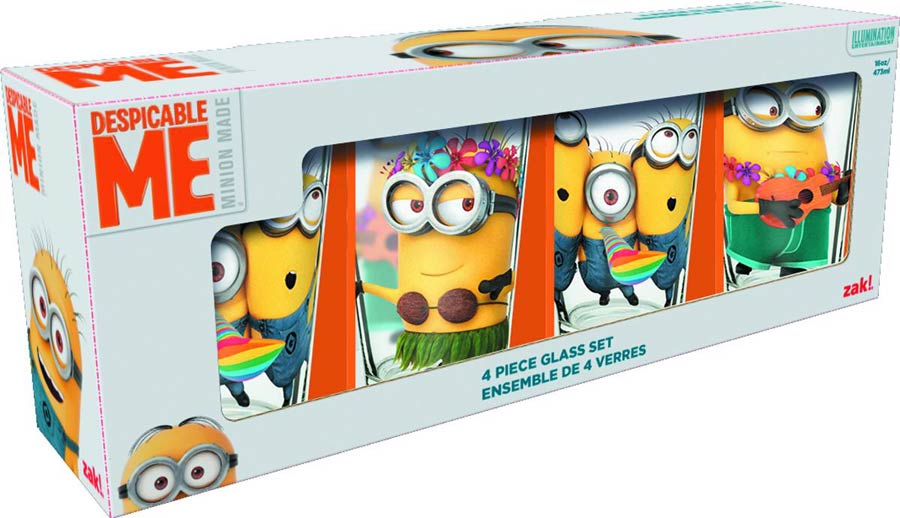 Minions 16-Ounce Glasses 4-Piece Set