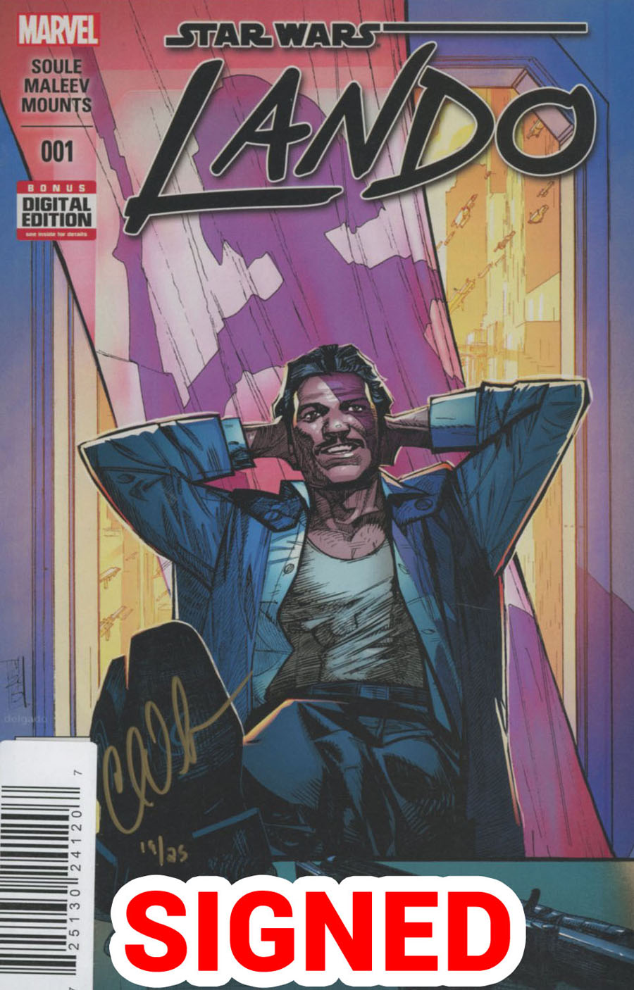 Star Wars Lando #1 Cover O DF Gold Imperial Elite Edition Signed By Charles Soule