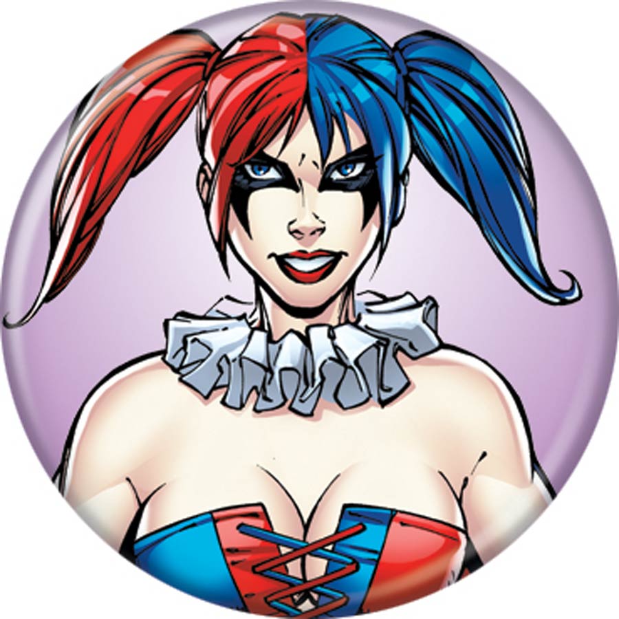 DC Comics 1.25-inch Button - New 52 Harley Quinn Blue Red (84769)