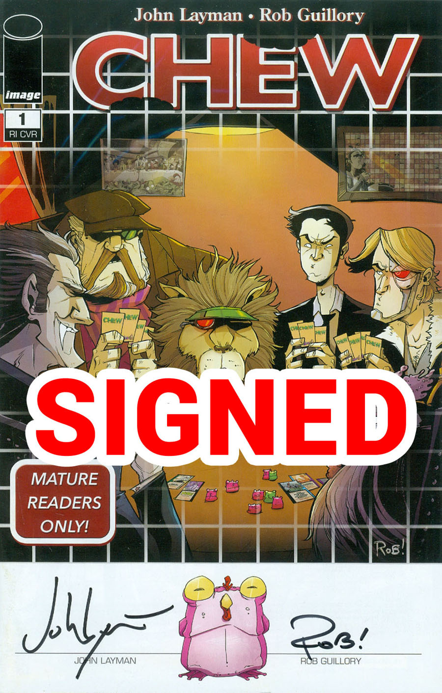 Chew #1 Cover E Card Game Exclusive Cover Signed By John Layman & Rob Guillory