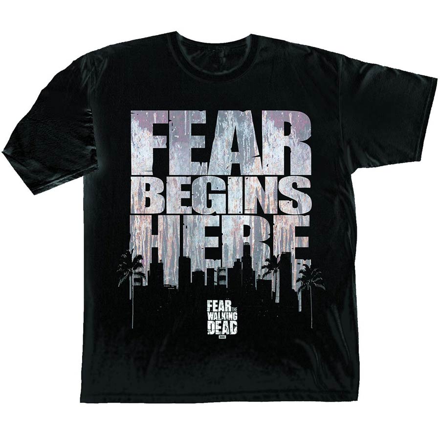 Fear The Walking Dead Fear Begins Here Black T-Shirt Large