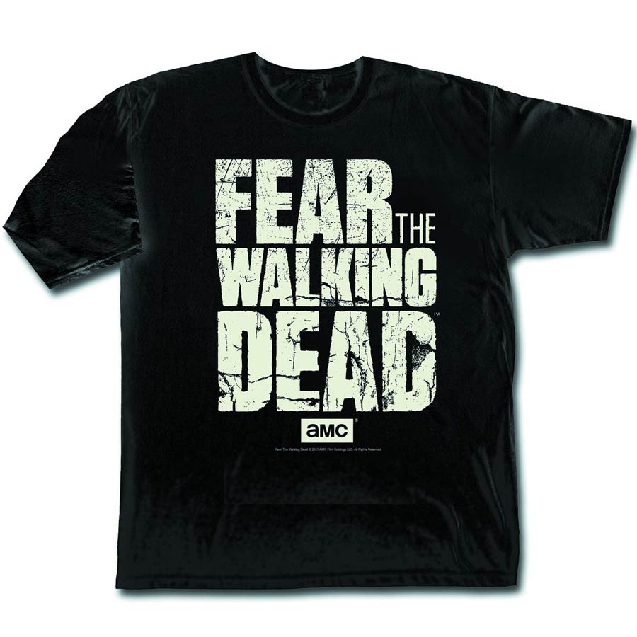 Fear The Walking Dead Single Color Logo Black T-Shirt Large