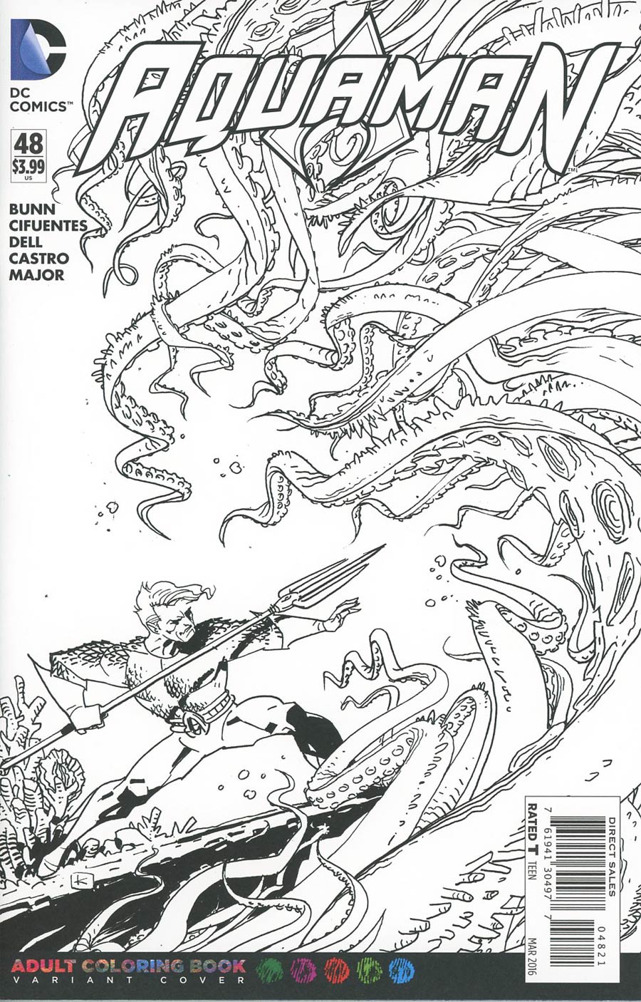 Aquaman Vol 5 #48 Cover B Variant Andy Kuhn Adult Coloring Book Cover