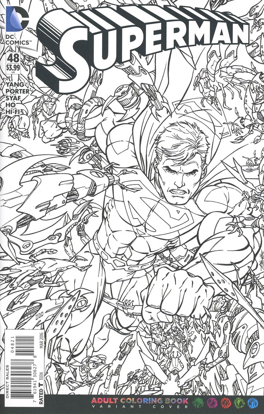 Superman Vol 4 #48 Cover B Variant Andy Smith Adult Coloring Book Cover