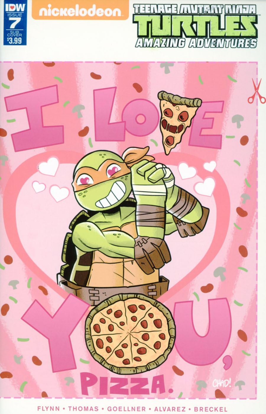 Teenage Mutant Ninja Turtles Amazing Adventures #7 Cover B Variant Chad Thomas Valentines Day Card Cover