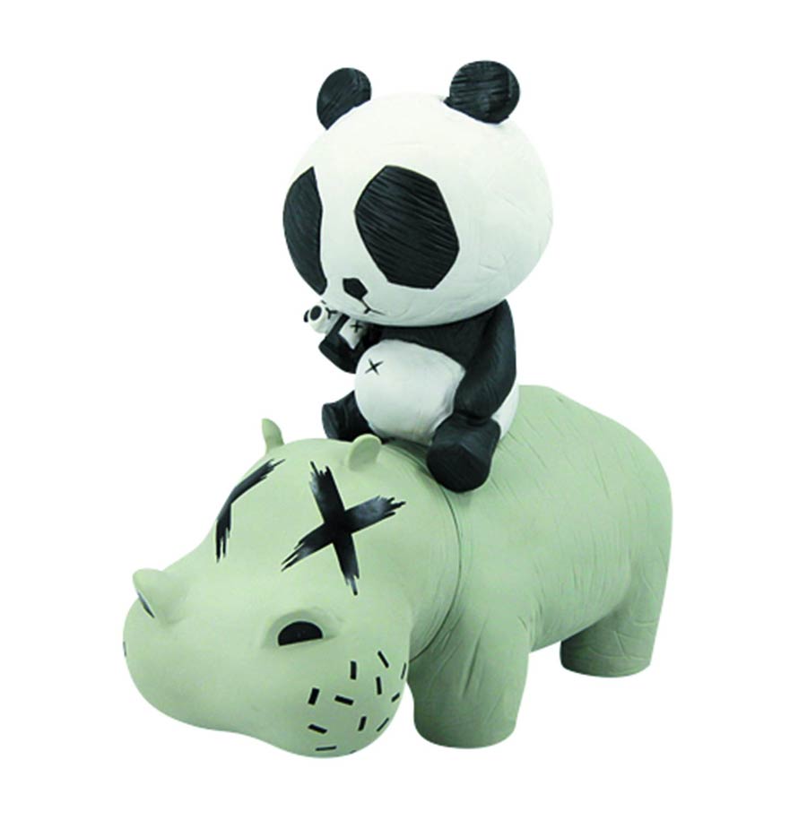 Hippo Panda 9.8-Inch Grey Vinyl Figure