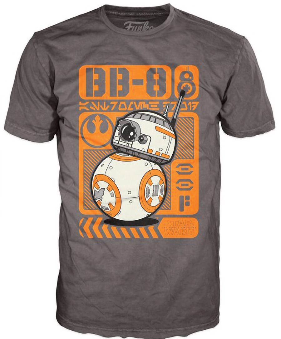 POP Tees Star Wars Episode VII BB-8 Type Poster T-Shirt Large