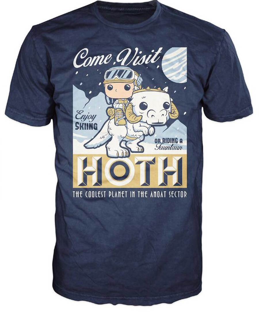 POP Tees Star Wars Visit Hoth Poster T-Shirt Large