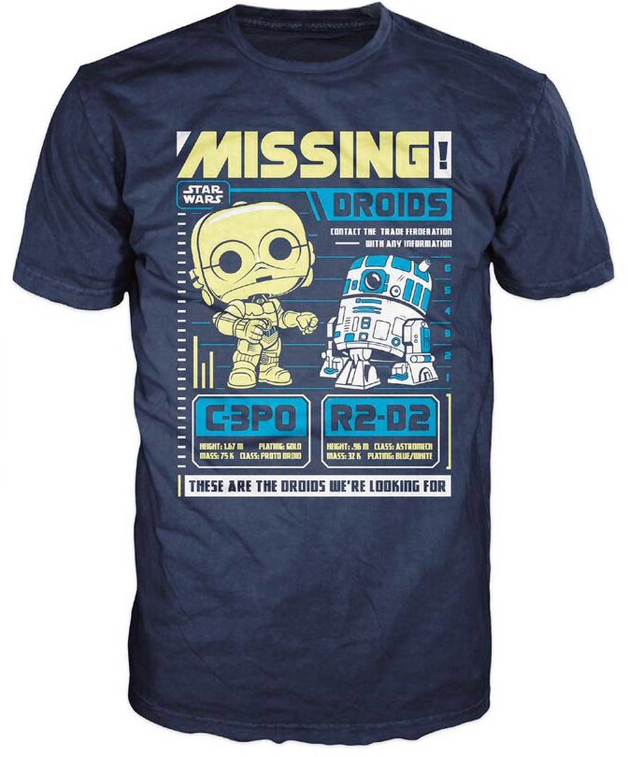 POP Tees Star Wars C-3PO R2-D2 Poster T-Shirt Large