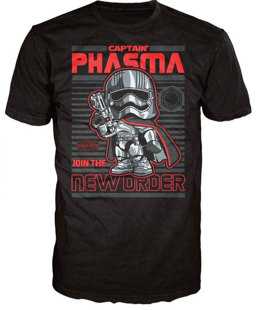 POP Tees Star Wars Episode VII Captain Phasma Poster T-Shirt Large