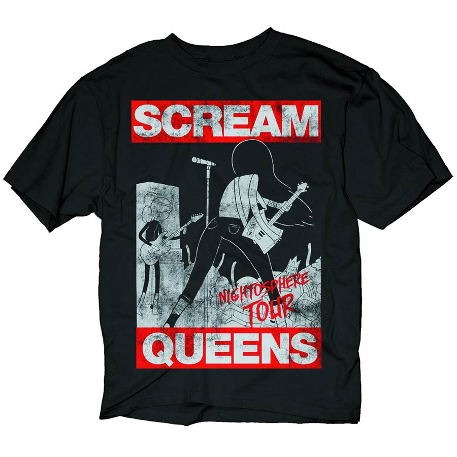 Adventure Time Scream Queens Nightosphere Tour Previews Exclusive Black T-Shirt Large