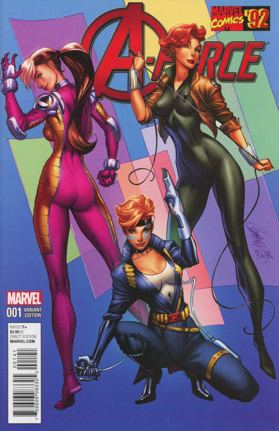 A-Force Vol 2 #1 Cover D Incentive J Scott Campbell Marvel 92 Variant Cover