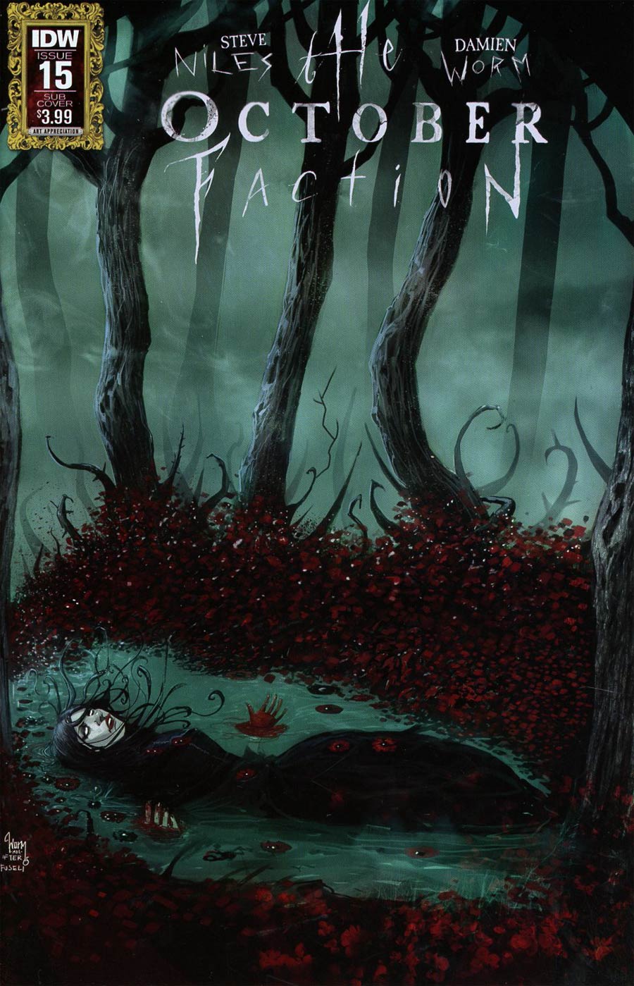 October Faction #15 Cover B Variant Damien Worm Art Appreciation Cover