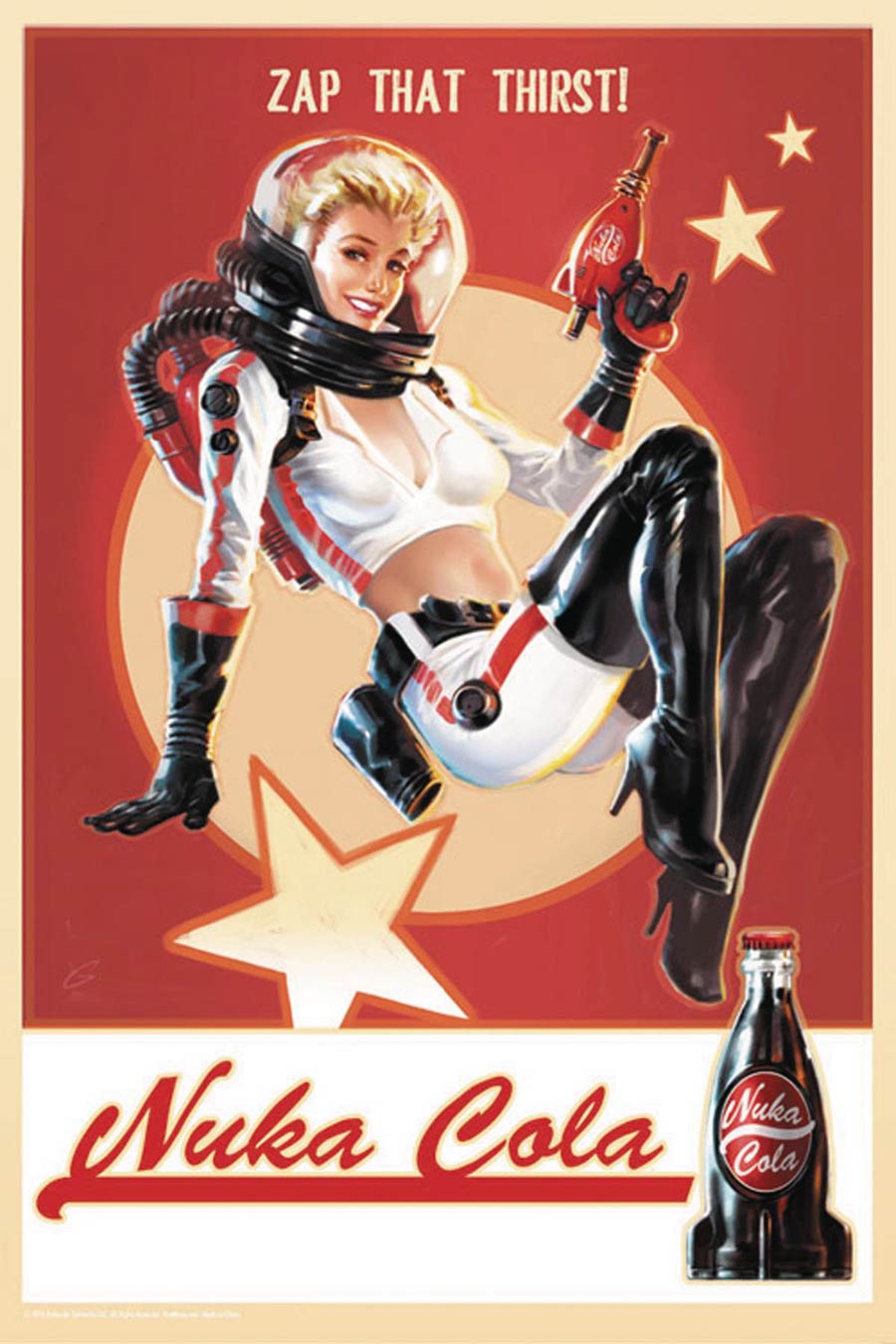 Fallout Nuka Cola Pin-Up 12x18 Previews Exclusive Tin Sign Replica - RESOLICITED