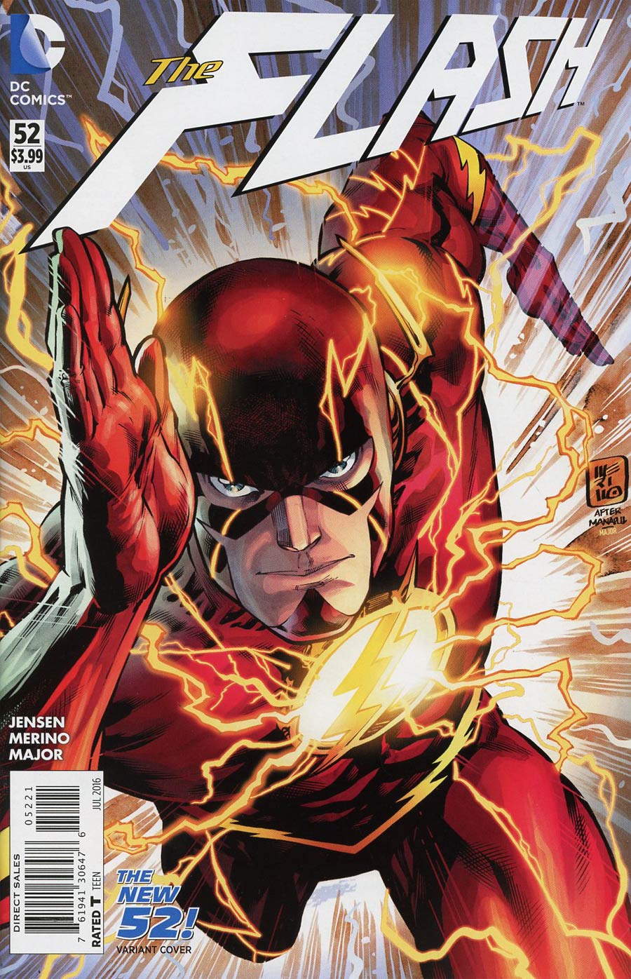 Flash Vol 4 #52 Cover B Variant Jesus Merino New 52 Homage Cover