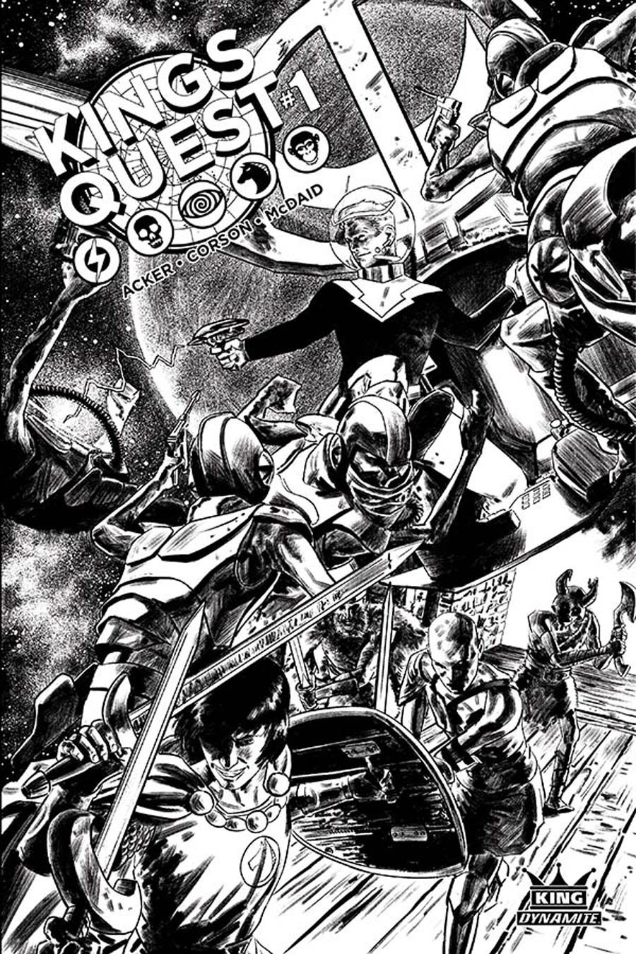 Kings Quest #1 Cover H Incentive Colton Worley Black & White Cover