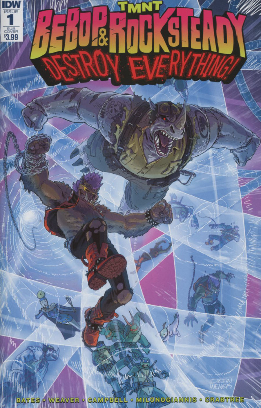 Teenage Mutant Ninja Turtles Bebop & Rocksteady Destroy Everything #1 Cover B Variant Dustin Weaver Subscription Cover