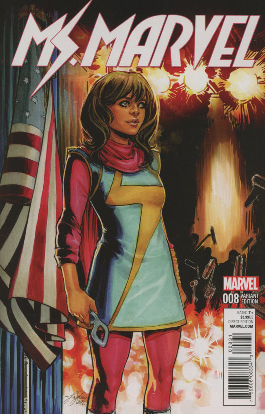 Ms Marvel Vol 4 #8 Cover B Variant Siya Oum Civil War Reenactment Cover (Civil War II Tie-In)