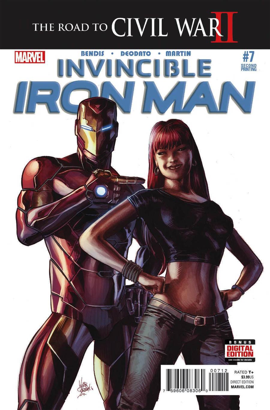 Invincible Iron Man Vol 2 #7 Cover C 2nd Ptg Mike Deodato Variant Cover (Road To Civil War II Tie-In)