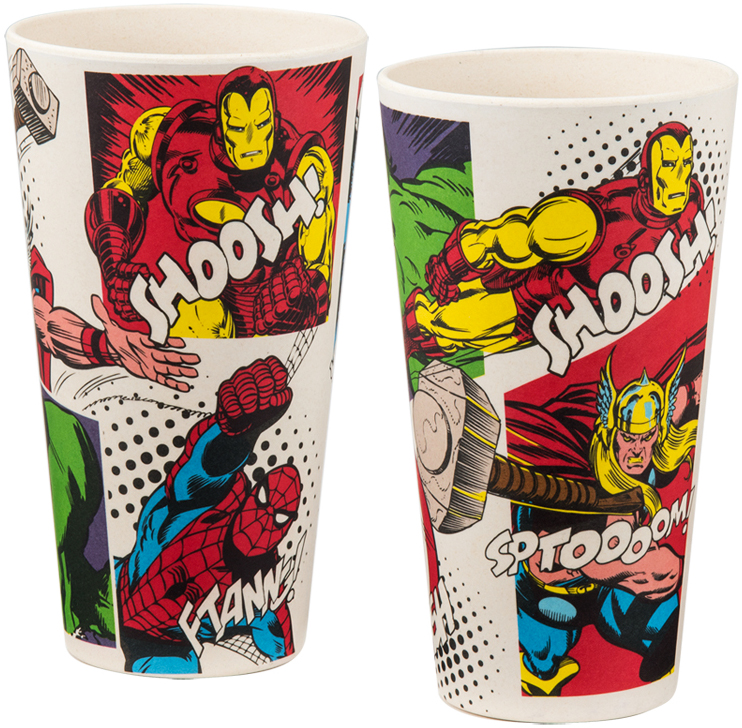 Marvel Comics 24-ounce Bamboo Tumblers Set Of 2