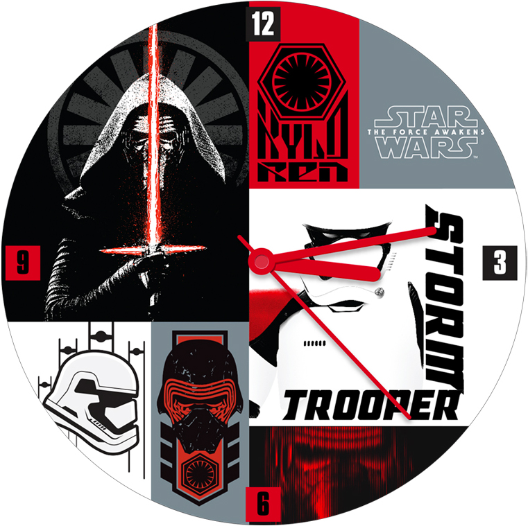 Star Wars The Force Awakens 13.5-inch Cordless Wood Wall Clock - First Order