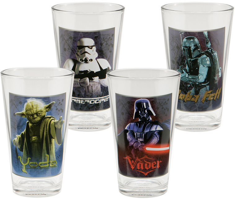 Star Wars: The Mandalorian 16 oz. Pint Glass Set of 4