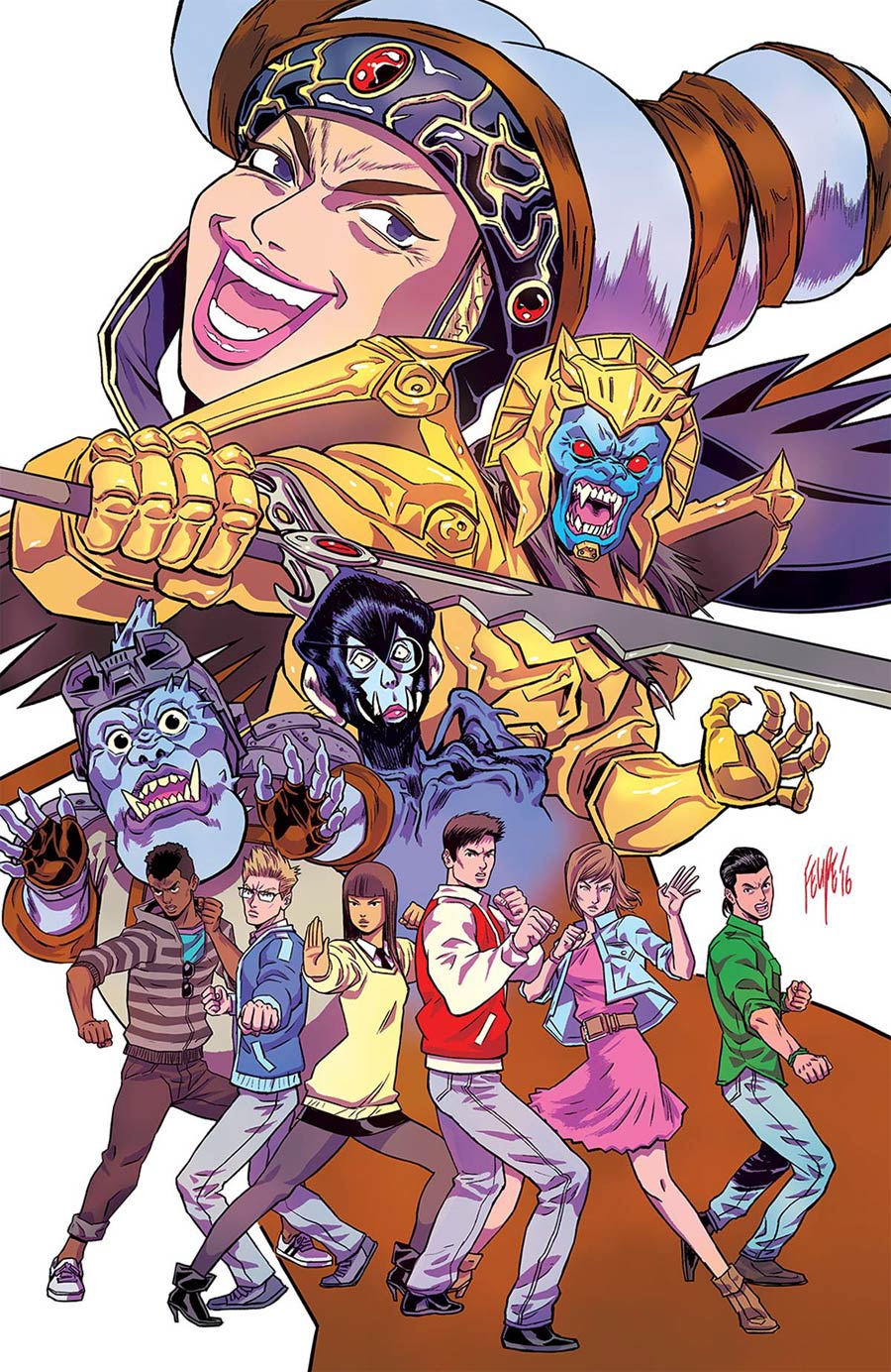 Mighty Morphin Power Rangers (BOOM Studios) #0 Cover I Wondercon Exclusive Felipe Smith Variant Cover