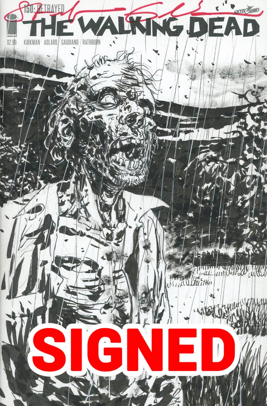 Walking Dead #150 Cover O DF Signed & Remarked By Stefano Gaudiano