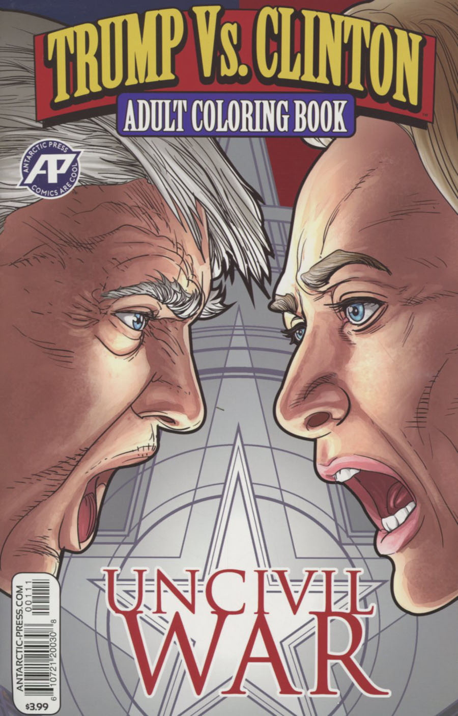 Trump vs Clinton Uncivil War Adult Coloring Book