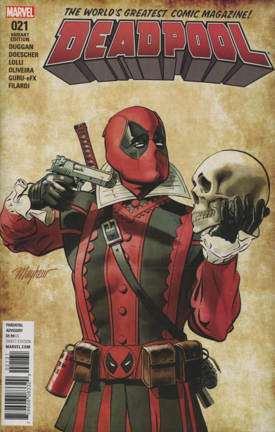 Deadpool Vol 5 #21 Cover C Variant Mike Mayhew Shakespeare Cover (Marvel Now Tie-In)