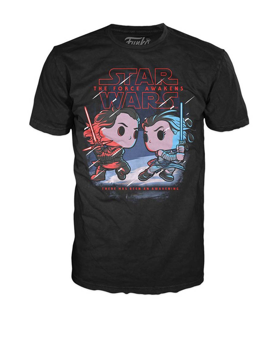 POP Tees Star Wars Ren vs Rey T-Shirt Large