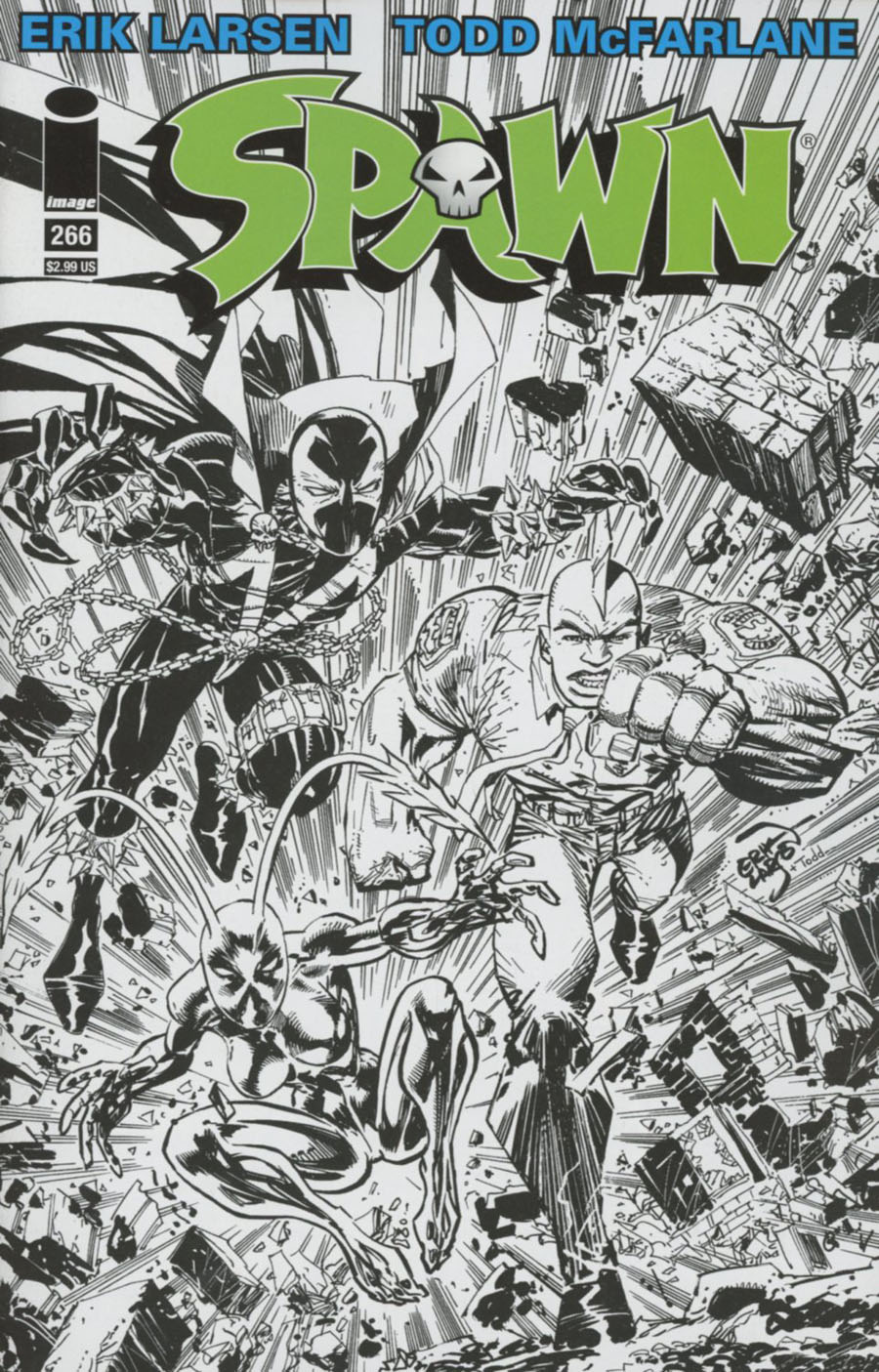 Spawn #266 Cover C Erik Larsen Black & White