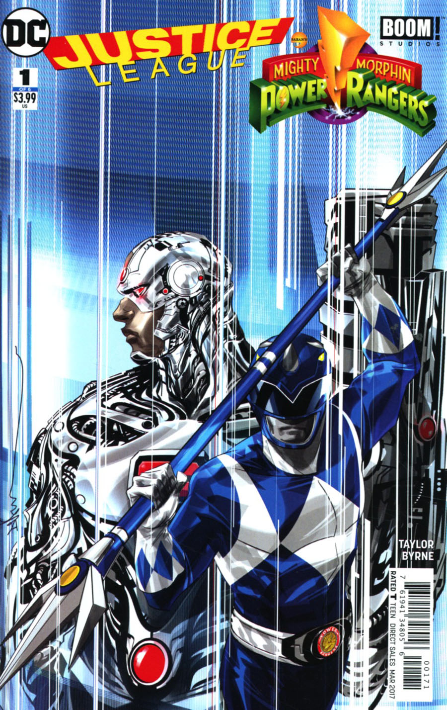 Justice League Power Rangers #1 Cover C Variant Dustin Nguyen Cyborg Blue Ranger Cover